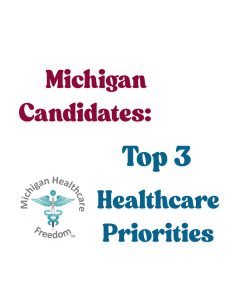 Candidate healthcare priorities